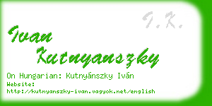 ivan kutnyanszky business card