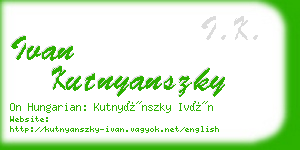 ivan kutnyanszky business card